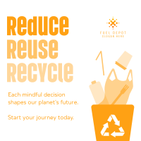 Reduce Reuse Recycle Waste Management Instagram Post Image Preview