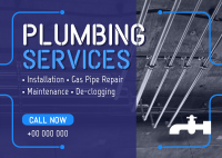 Plumbing Pipes Repair Postcard