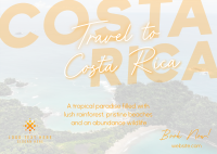 Travel To Costa Rica Postcard