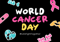 Cancer Day Stickers Postcard