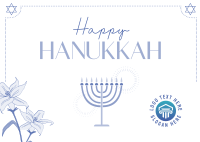 Hanukkah Lilies Postcard Design