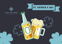 Saint Patrick Beer Illustration Postcard