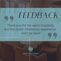 Minimalist Hotel Feedback Instagram Post