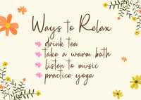 Ways to relax Postcard Design