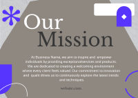 Stylish Our Mission Postcard