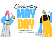 Celebrating May Day Postcard