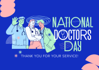 Modern Quirky Doctor's Day Postcard