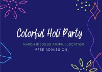 Holi Party Postcard