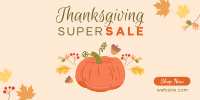 Thanksgiving Pumpkin Sale Twitter Post Design