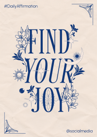 Celestial Find Joy Quote Poster