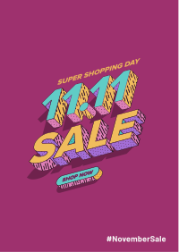 11.11 Sale Neon Flyer