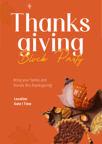 Thanksgiving Block Party Poster