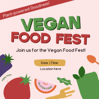 Blocky Vegan Food Fest Instagram Post Design