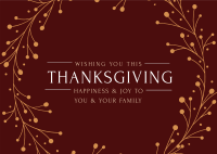 Thanksgiving Greeting Postcard