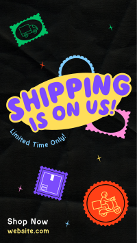 Quirky Free Shipping Instagram Reel Design