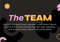 Get to Know the Team Postcard Design