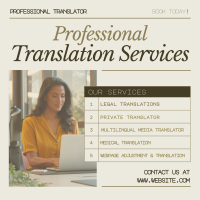 Minimalist Translation Services Instagram Post Design