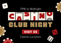 Casino Club Night Postcard Image Preview