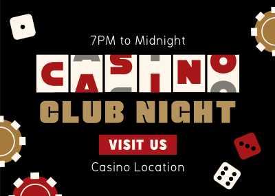 Casino Club Night Postcard Image Preview