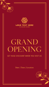 Grand Opening Elegant Floral Instagram Story