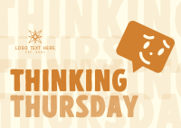 Cute Speech Bubble Thinking Thursday Postcard Design