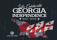 Let's Celebrate Georgia Independence Postcard