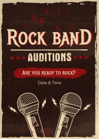 Brutalism Rock Auditions Poster Design