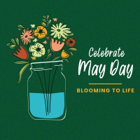 May Day Spring Linkedin Post Design