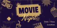 Retro Movie Night Twitter Post