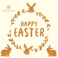 Easter Bunny Wreath Instagram Post Design