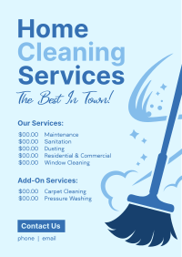 Home Cleaning Services Menu