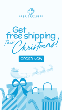 Contemporary Christmas Free Shipping Instagram Reel Design