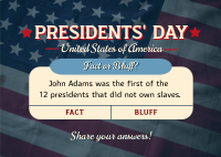 Presidents' Day Quiz  Postcard