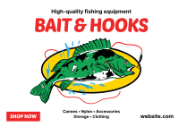 Bait & Hooks Fishing Postcard