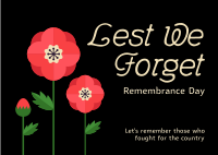Poppy Remembrance Day Postcard