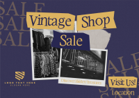 Retro Vintage Shop Sale Postcard