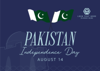 Celebrate Pakistan Independence Postcard Design