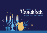 Magical Hanukkah Postcard Design