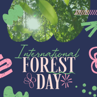 Doodle Shapes Forest Day Instagram Post