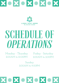 Floral Operating Hours Poster