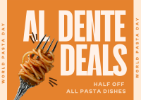 Minimalist Quirky Pasta Deals Postcard