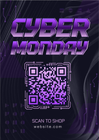 Futuristic Cyber Monday Flyer Design