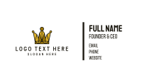 Gold Polygon Crown Business Card