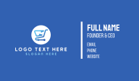 Blue Shopping Cart Business Card Design