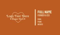 Simple Love Text Business Card Design