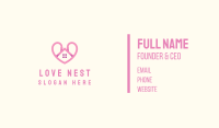 Pink Love Heart Home Business Card Image Preview