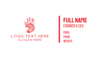 Red Line Rooster Business Card Design