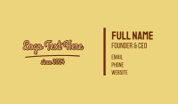 Mustard Yellow Script Business Card