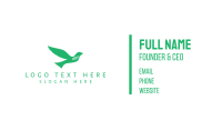 Green Peaceful Dove Business Card