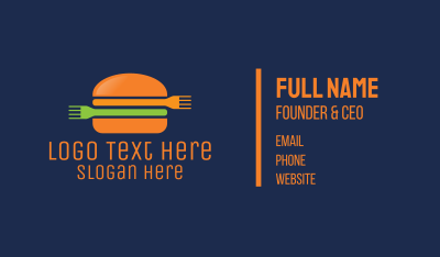 Fork Hamburger Burger  Business Card